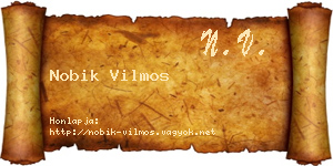 Nobik Vilmos névjegykártya
